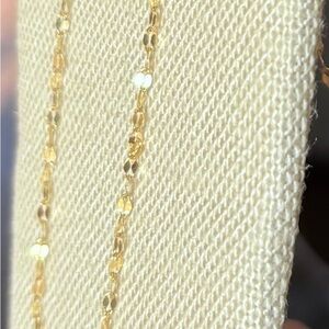 Solid 10K Gold Diamond Cut Mirror Chain 17” Italy